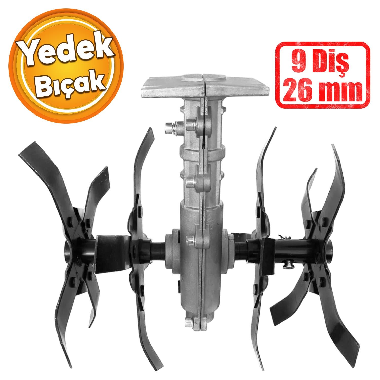 Solax Tırpan Yedek Çapa Aparatı Bıçağı MTP2 Toprak İşleme Belleme Çapalama 9 Diş 26 mm Uyumlu