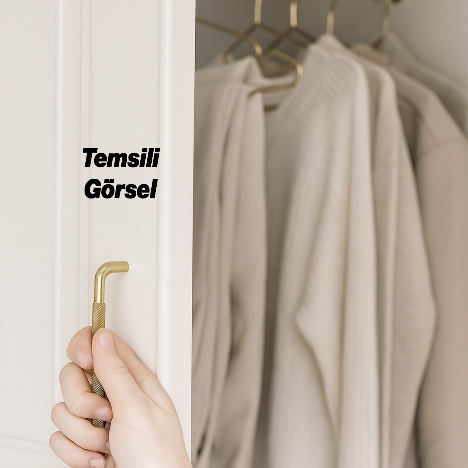 Tırtıklı Altın Gold Metal Kulp 320 mm 32 cm Mobilya Çekmece Dolap Dolabı Modern Kapak Kulpları