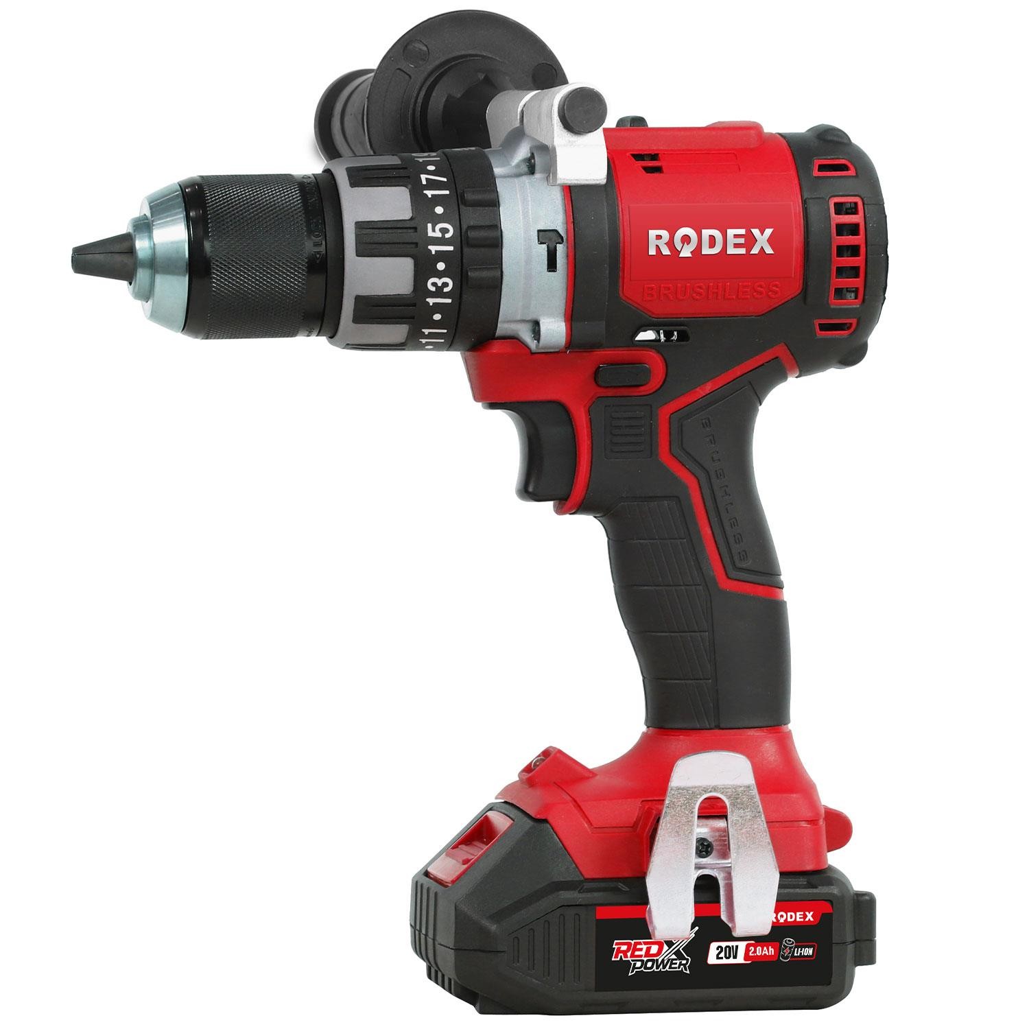 Rodex RPX2360F Kömürsüz Darbeli Matkap 20 V Çift Akülü Vidalama