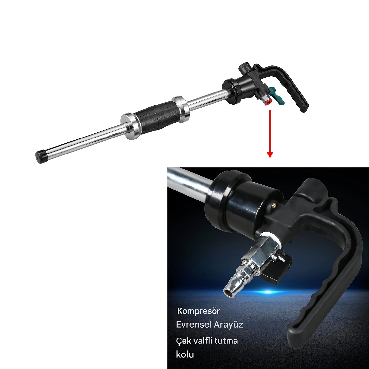 Havalı Boyasız Kaporta Göçük Düzeltme Vantuz 1/4" 3 Çeşit Hava Çektirme Pnömatik Vakum 75-100-125 mm