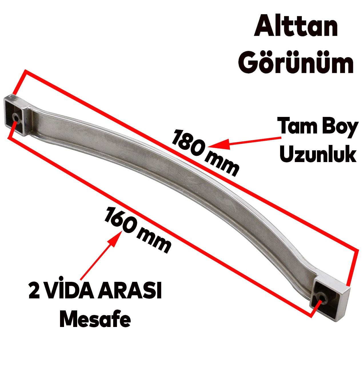Akasya (160 MM - 16 CM) Mobilya Çekmece Mutfak Dolap Dolabı Kapak Kulbu Krom Metal Kulpu Kulpları