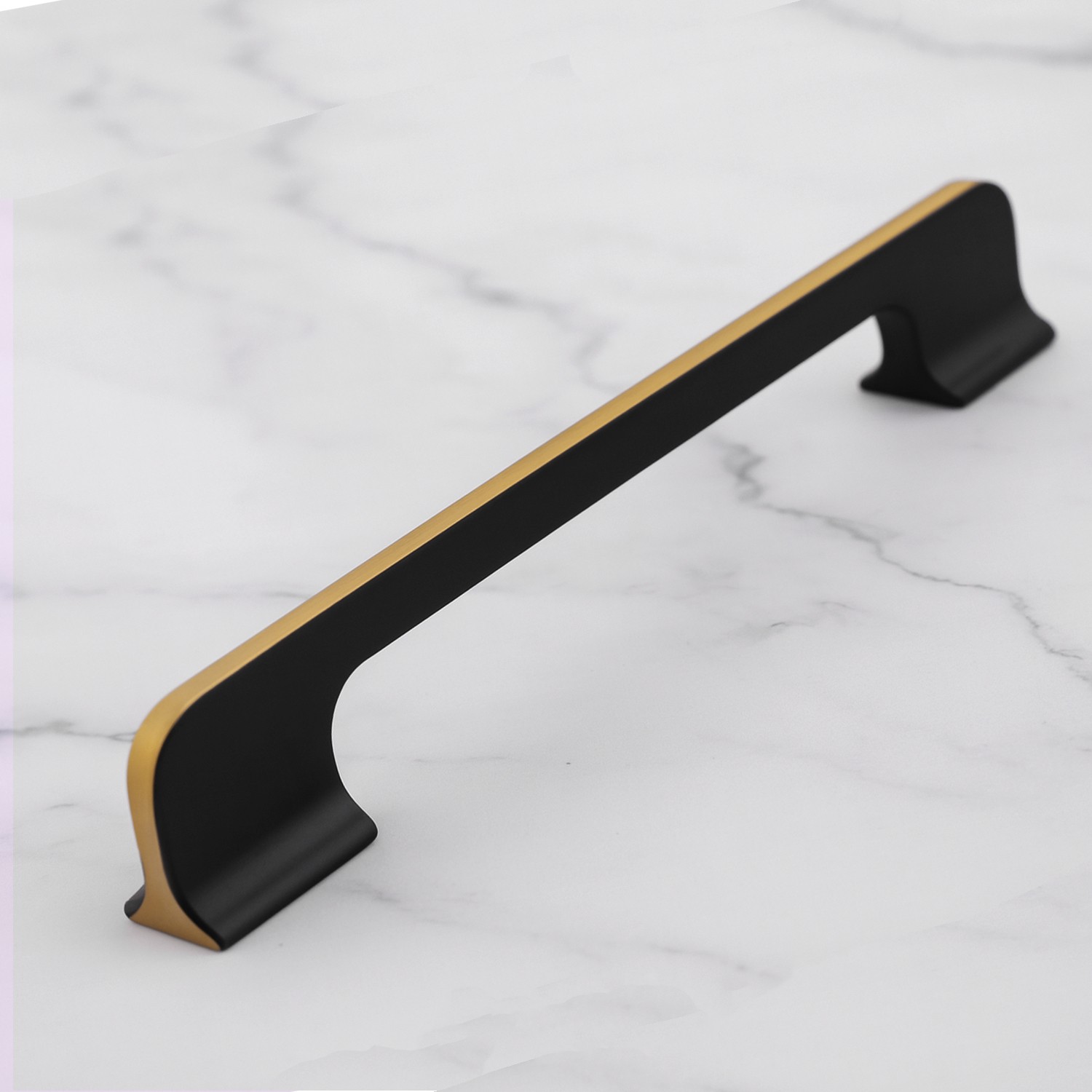 Afyon (160 mm - 16 cm) Siyah Gold Metal Mobilya Mutfak Çekmece Dolap Dolabı Kulbu Kulpu Kulpları