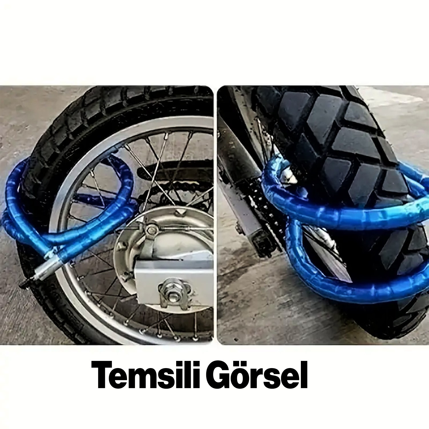 Korumalı Bisiklet Motosiklet Zincir Kilidi 100 cm Çelik Kilit Çap 5 mm Ø  Hırsızlık Önleme 1 Adet