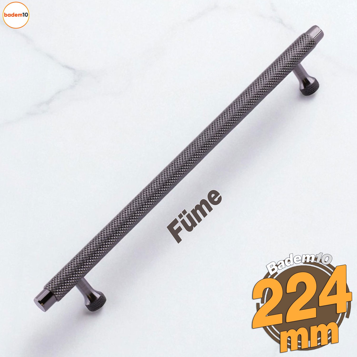Martin Füme Metal Kulp 224 mm Mobilya Çekmece Mutfak Dolabı Dolap Modern Kapak Kulpları Grip Desen