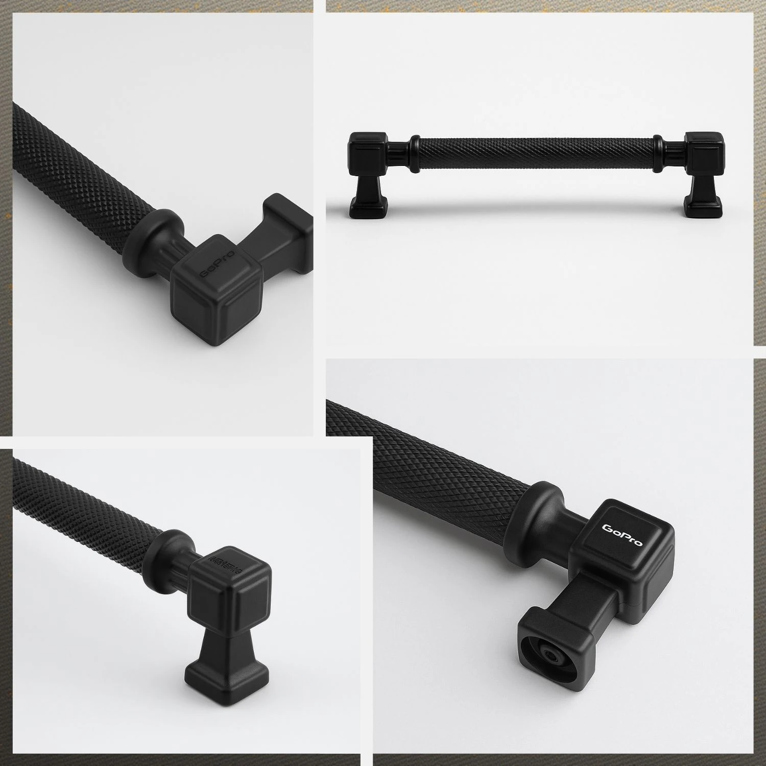 Talas Tırtıklı Siyah Renk 256 mm Metal Kulp Kapak Kulpu Modern Mobilya Çekmece Dolap Kulpları