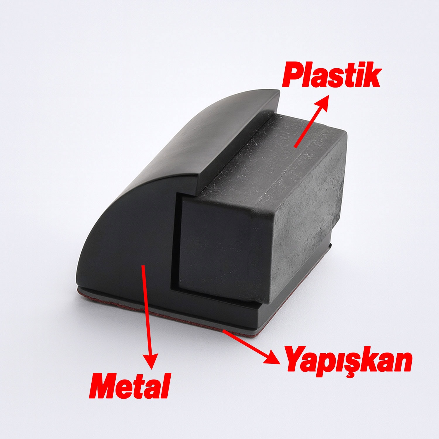 Metal Kapı Stoperi 3’lü Set Siyah Oval Model Güçlü Yapışkanlı Kauçuk Kapı Tamponu Durdurucu Koruyucu