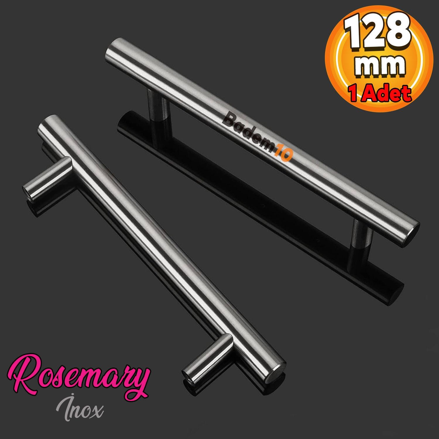 RoseMary (10 ADET) İnox Metal Kulp 128 mm ( 12.8 cm ) Mobilya Mutfak Çekmece Dolap Kapak Kulpu Kulbu
