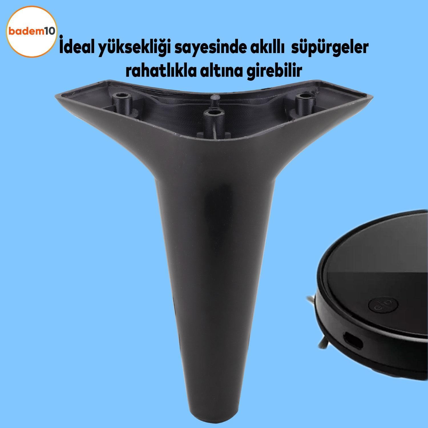 Aspen Lüks Mobilya Kanepe Koltuk Sehpa Tv Ünitesi Ayağı Ayakları 15 Cm Siyah Baza Ayak (4 ADET)