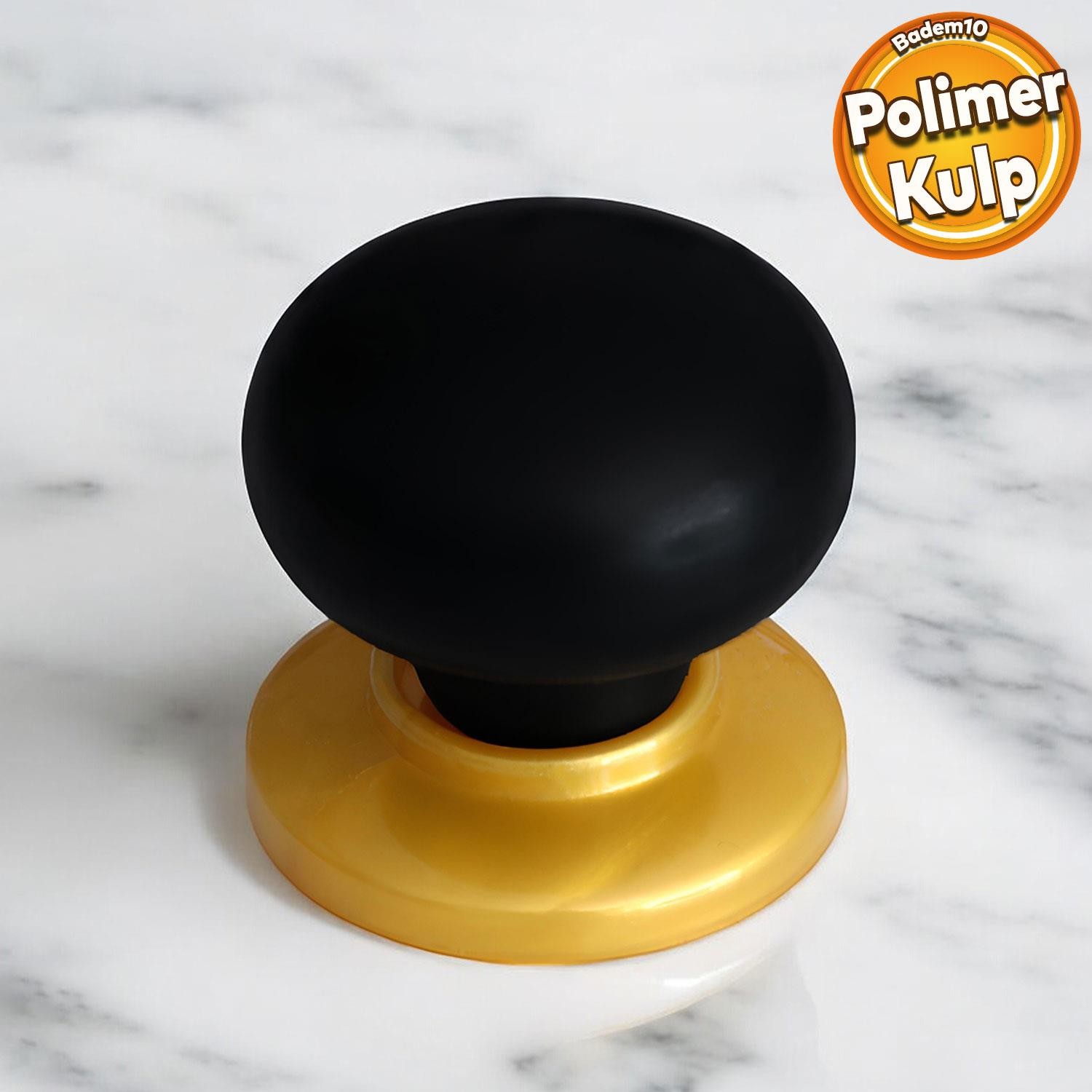 Polimer Düğme Kulp Siyah Gold Tablalı Dolap Mobilya Mutfak Dolabı Çekmece Dolap Kapak Kulpu Kulbu