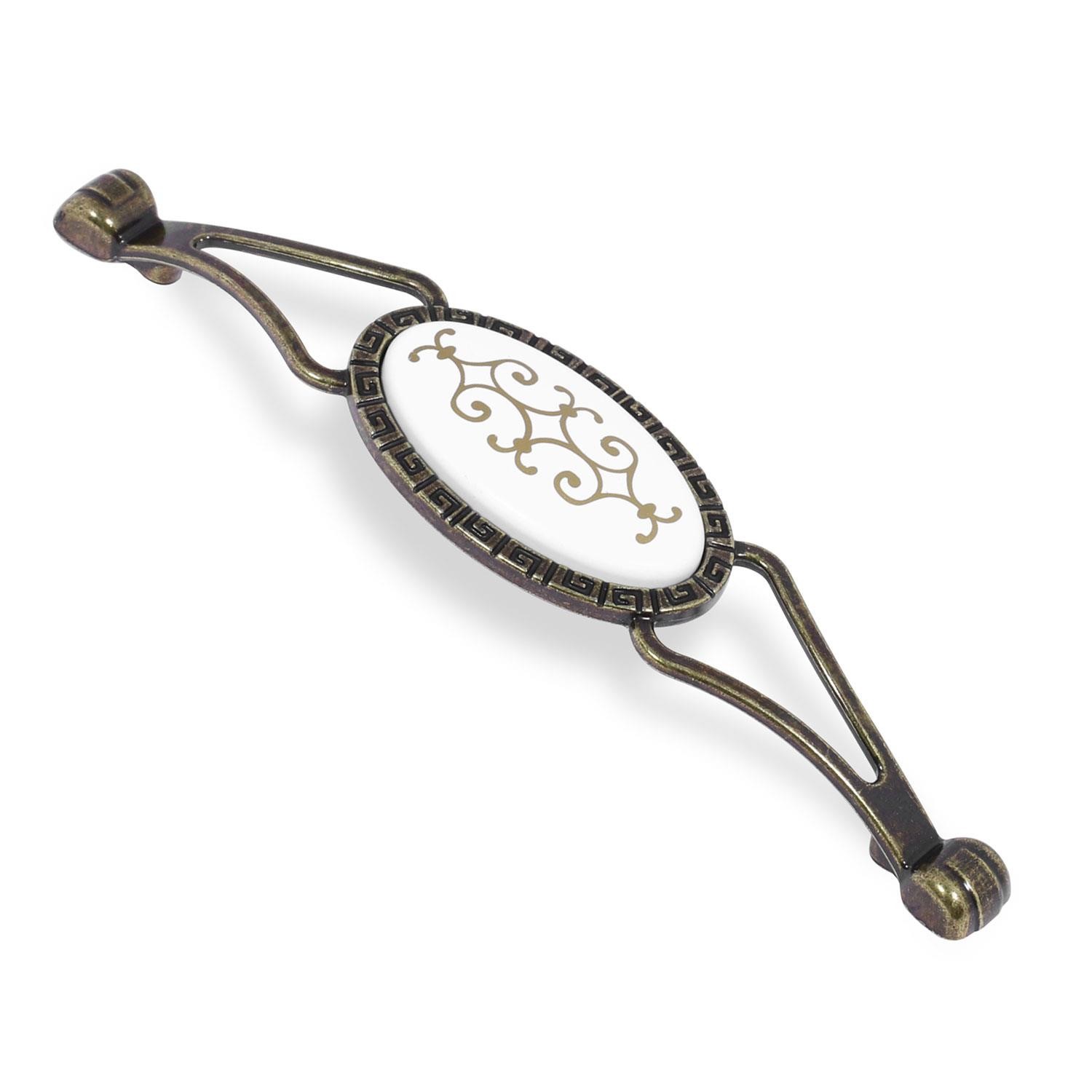 Seçil Eskitme Antik Sarı Metal (128 mm-12.8 cm) Mobilya Mutfak Çekmece Dolap Kulpu Kulbu Kulpları