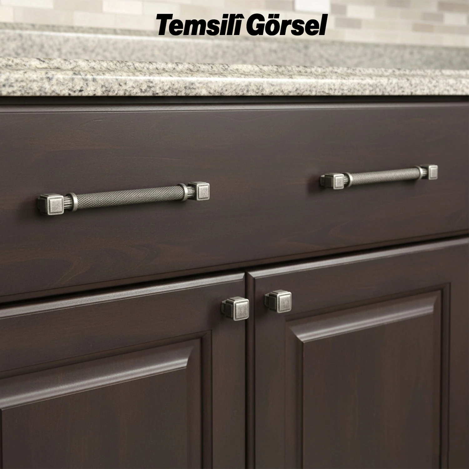 Talas Antik Gümüş 288 mm Metal Tırtıklı Kulp Kulpları Mobilya Çekmece Dolap Kapak Kulpu Dayanıklı