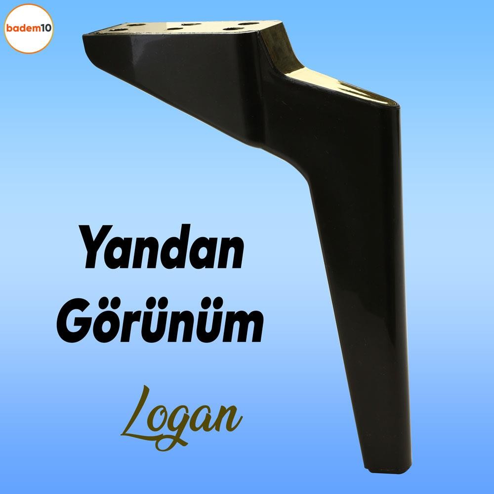 Logan 4 Adet 23 Cm Siyah Gold Lüks Mobilya Kanepe Tv Ünitesi Berjer Koltuk Ayağı Konsol Ayakları