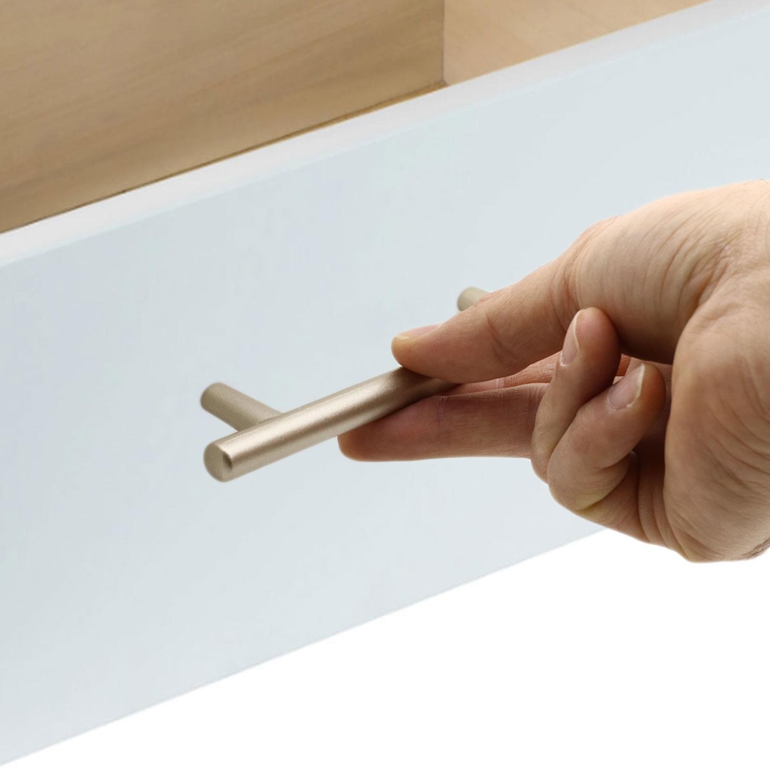 Gül Boylu Mobilya Mutfak Dolap Çekmece Dolabı Metal Kulpu Kulbu Kulpları Saten Renk (128 MM-12.8 CM)