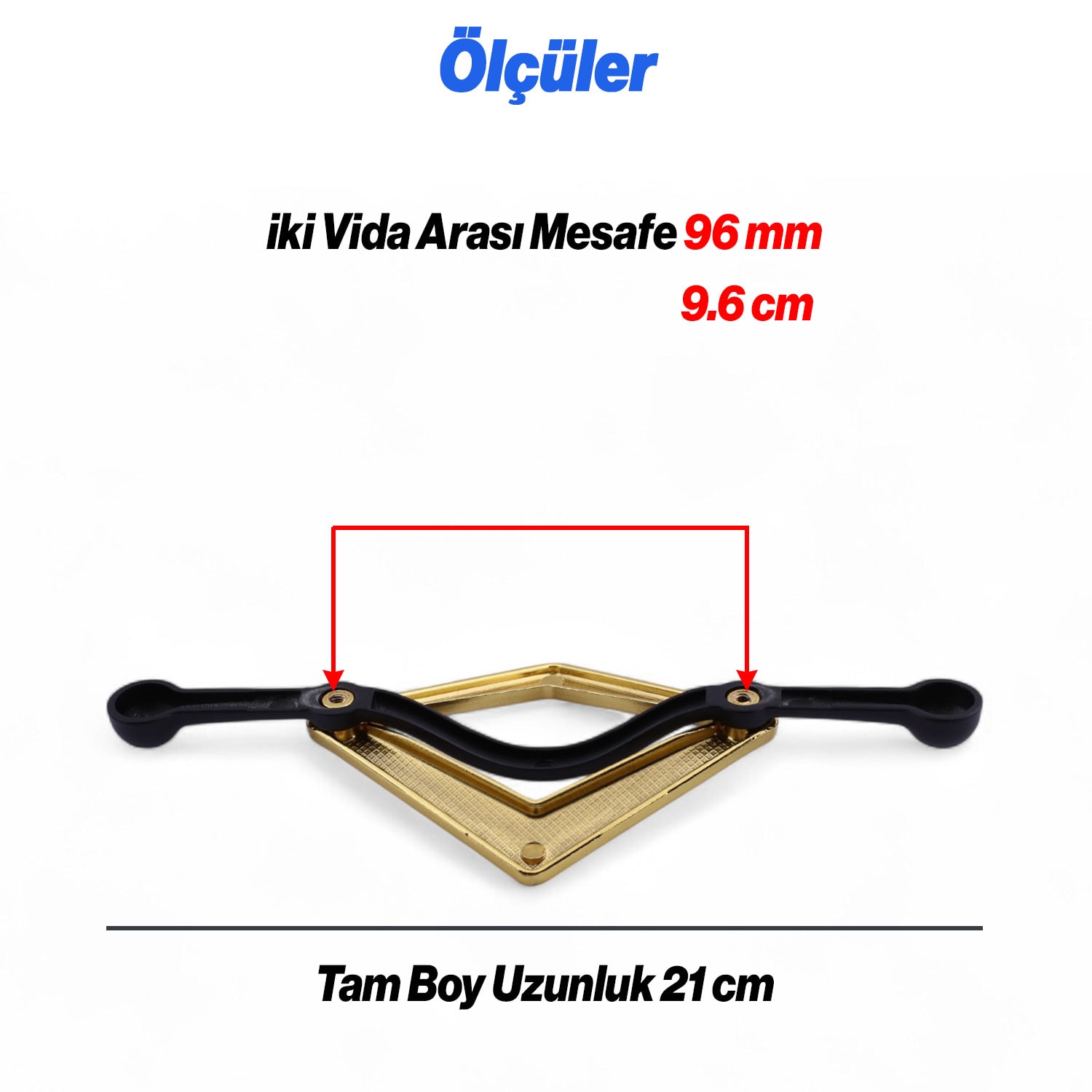 Altın Renk Gold Metal Çekmece Dolap Kulpu 96 mm | Lüx Mobilya Kapak Kolu Ergonomik ve Şık Tasarım