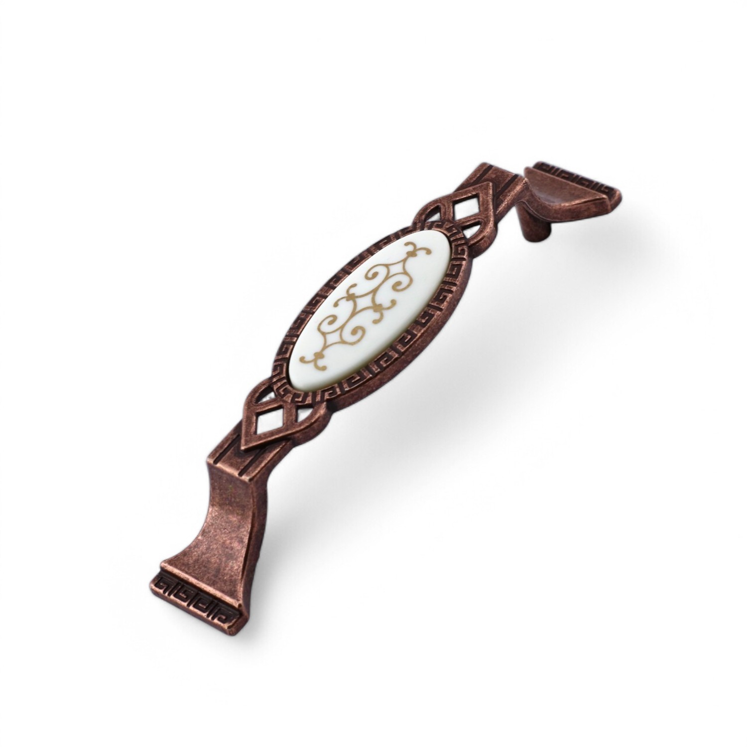 Palmira (96 mm - 9.6 cm) Eskitme Antik Bakır Metal Mobilya Mutfak Dolabı Dolap Kulpu Kulbu Kulpları