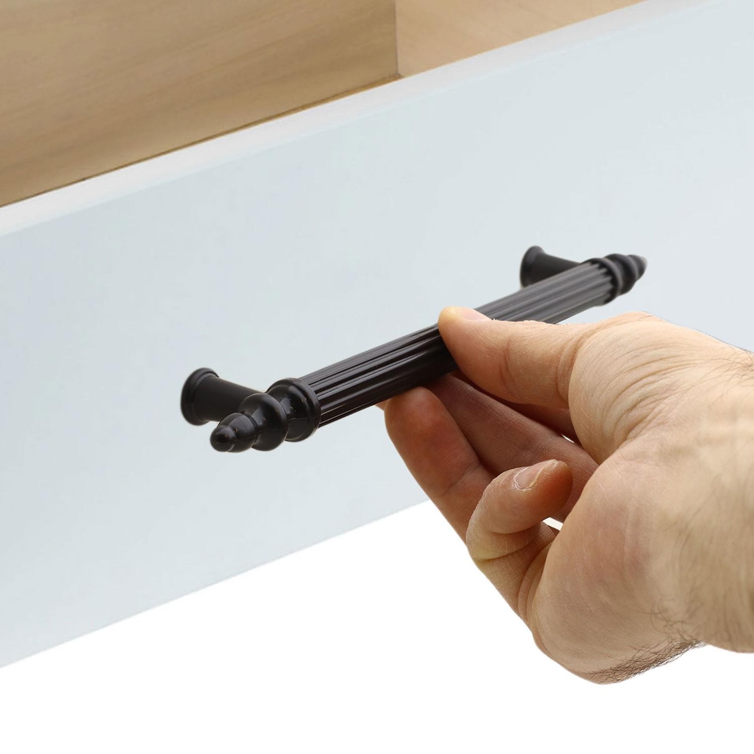 (SERT PLASTİK) 20 Adet Polavit 160 Mm Siyah Mobilya Mutfak Çekmece Dolap Dolabı Kulpu Kulbu Kulpları