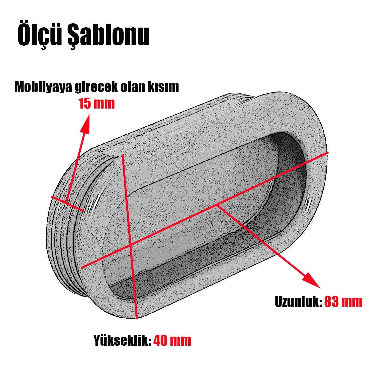 Ayder Çekmece Dolap Kapak Kulpu Kulbu 83 mm Saten Gömme Kulp (4 ADET)