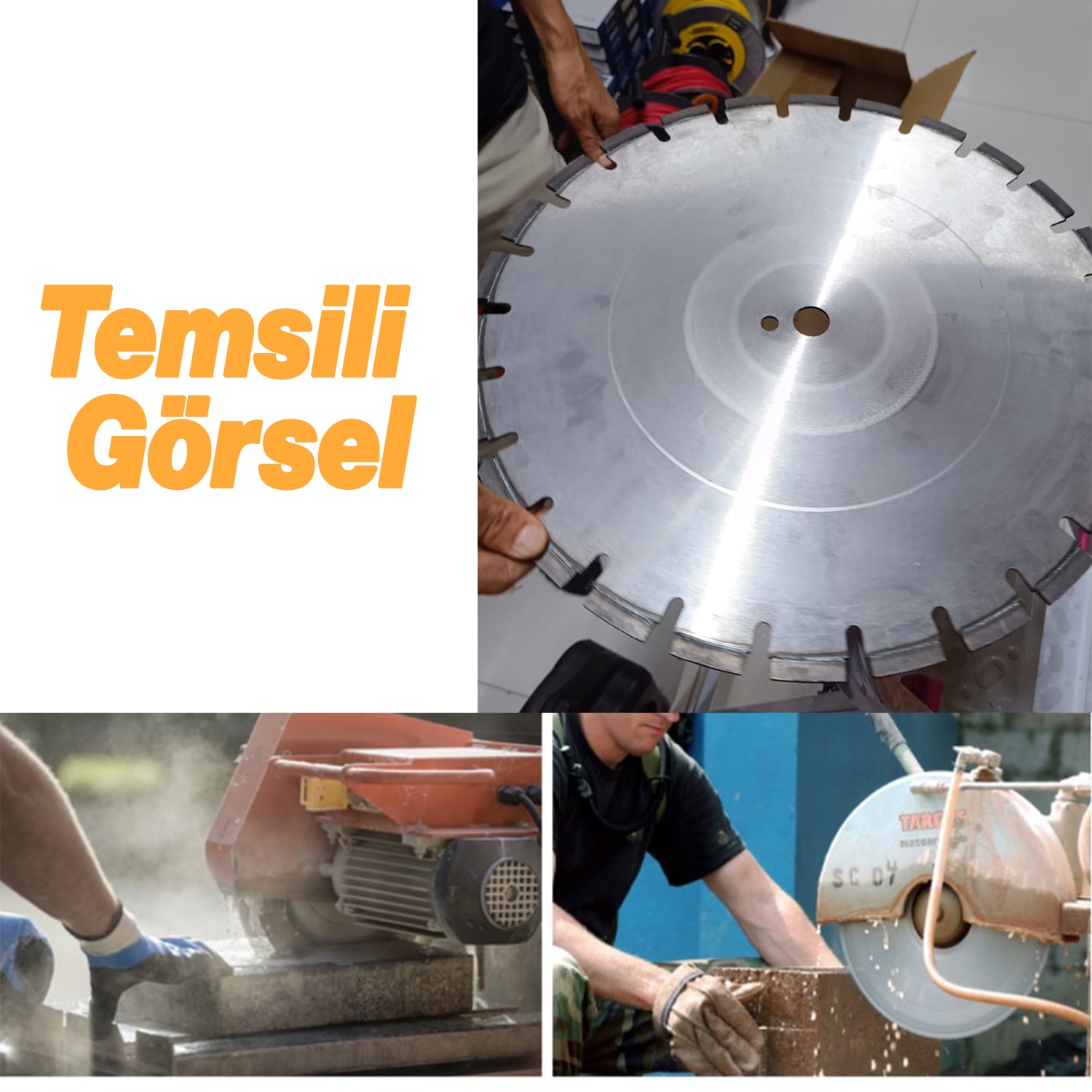 Beton Kesme Testeresi Elmas Testere Bıçağı Kesim Beton 450 mm Zemin Kesme Testeresi Diski
