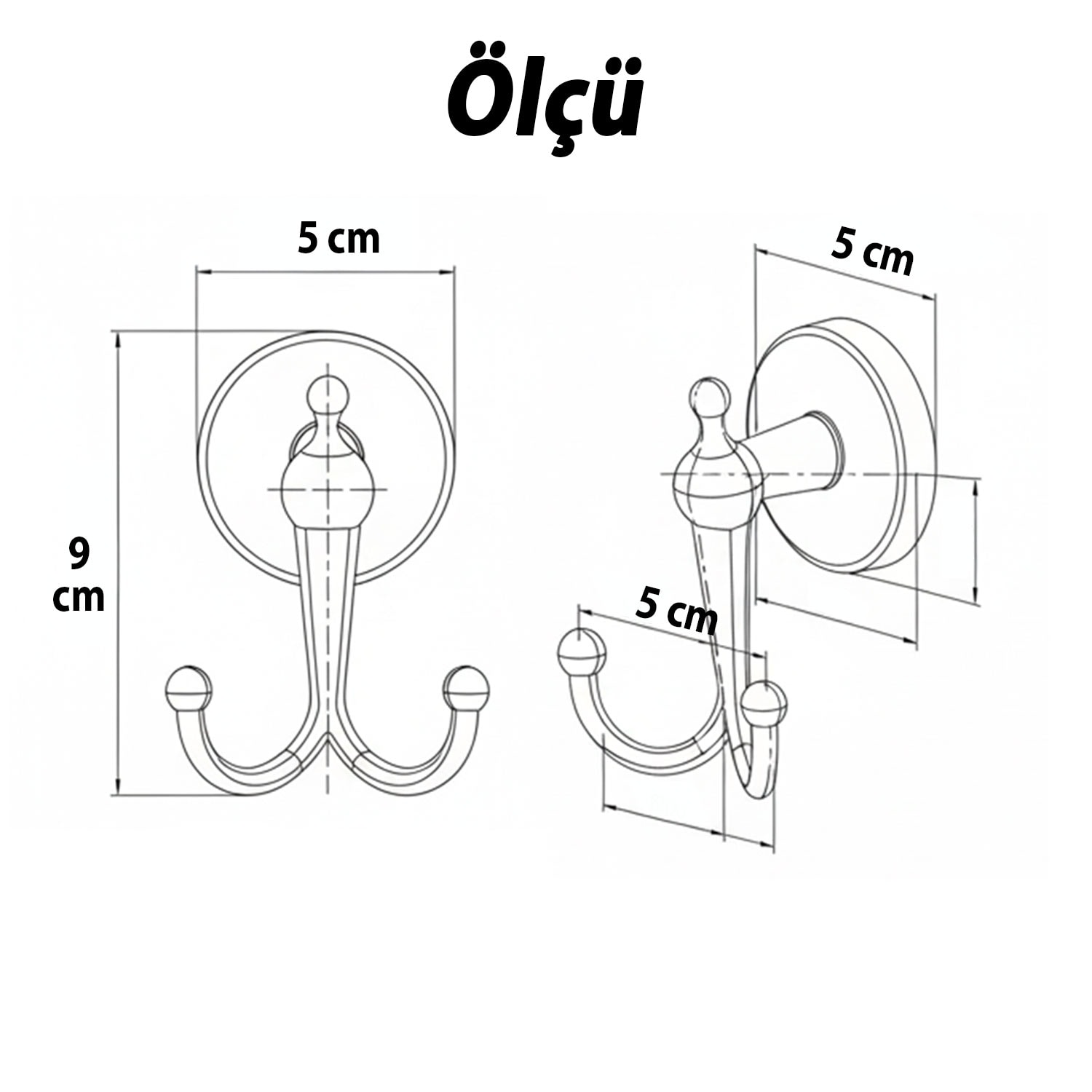 Dolce Krom Gümüş İkili Askılık Vidalı Paslanmaz Metal Duvar Askısı Banyo Wc Mutfak İçin Dayanıklı