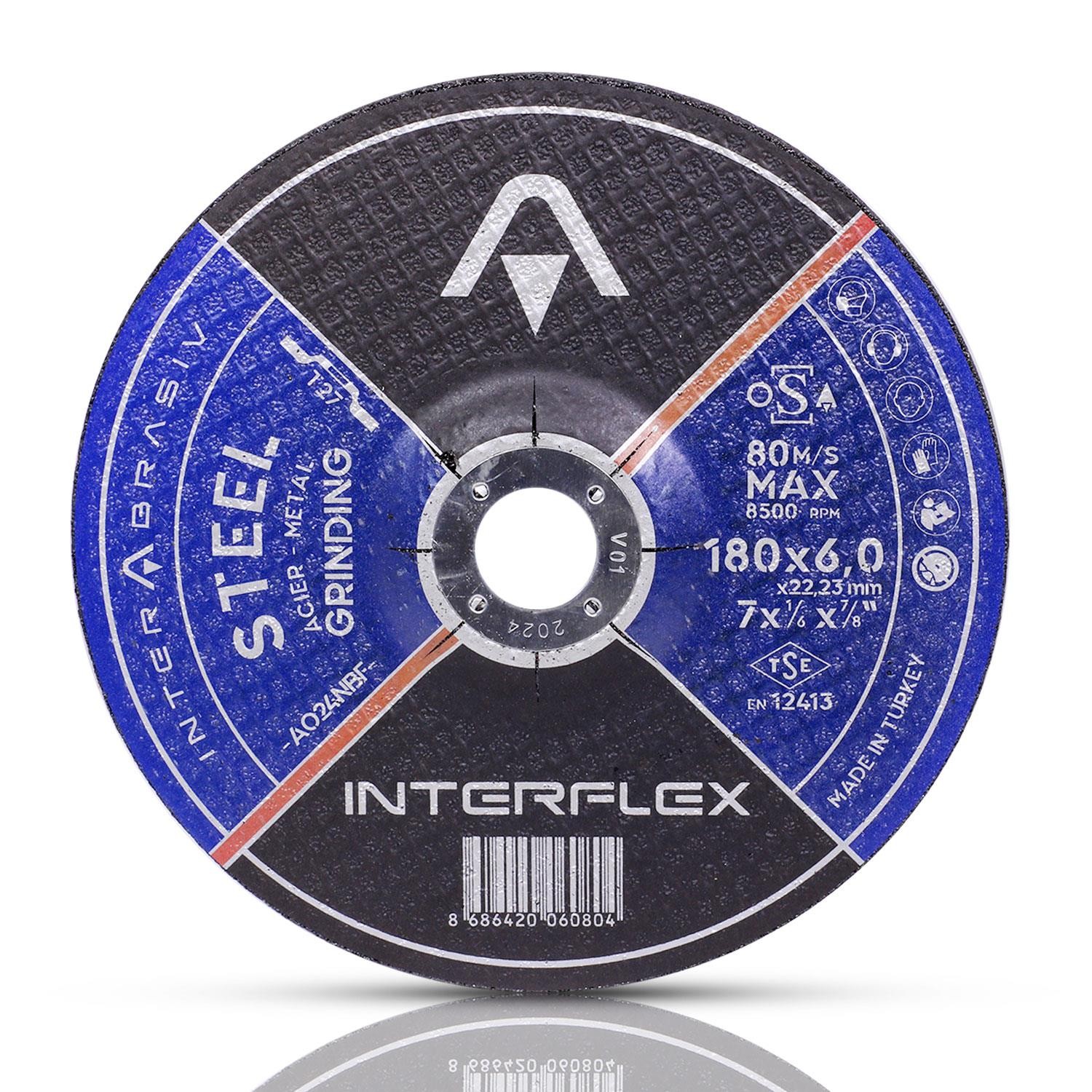 İnterflex Metal Taşlama Taş Disk 180x6 Bombeli