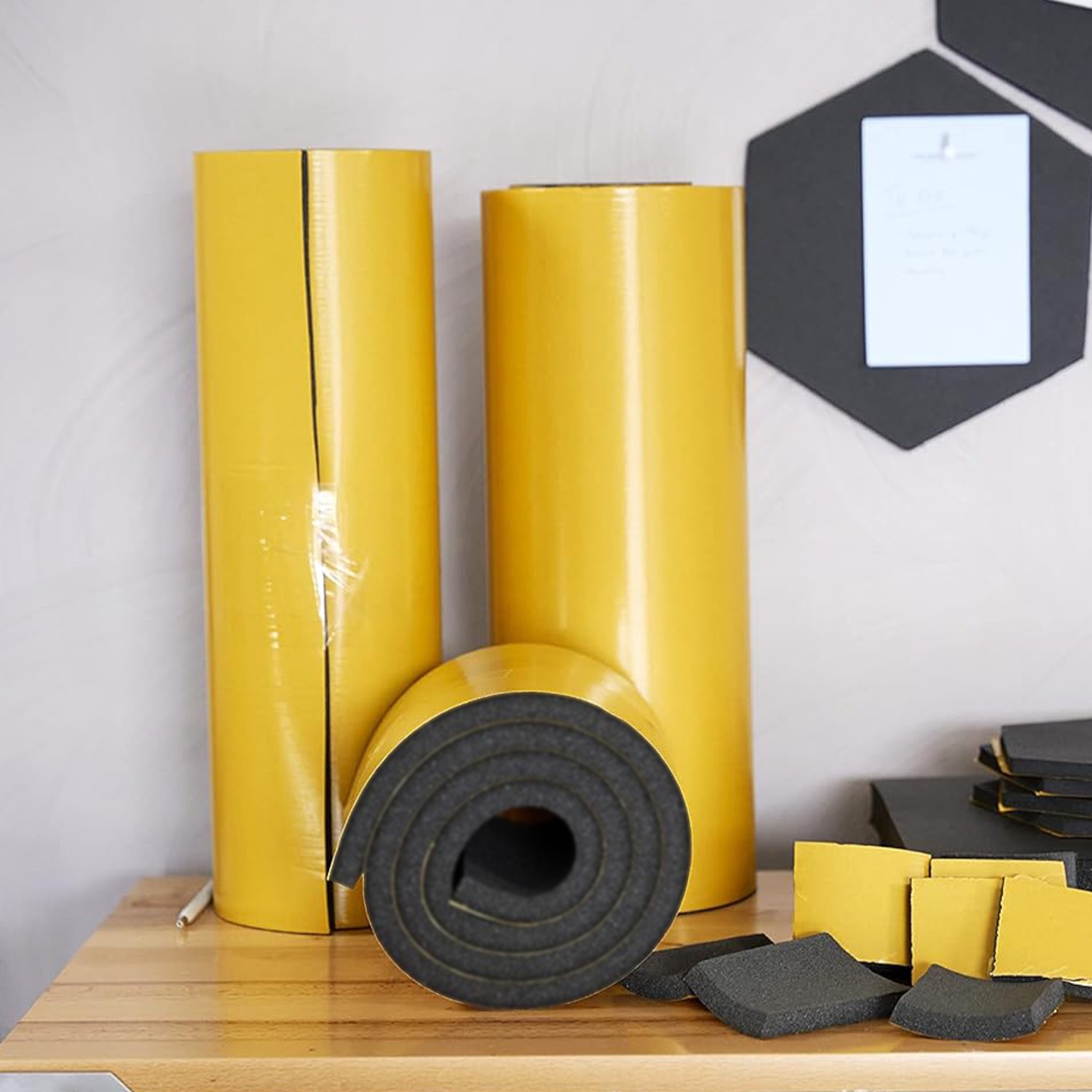 Yapışkan Araç Ses Isı Yalıtım İzolasyon Bant En:100 cm Kalınlık:10 mm Uzunluk:1 Metre Kauçuk Sünger