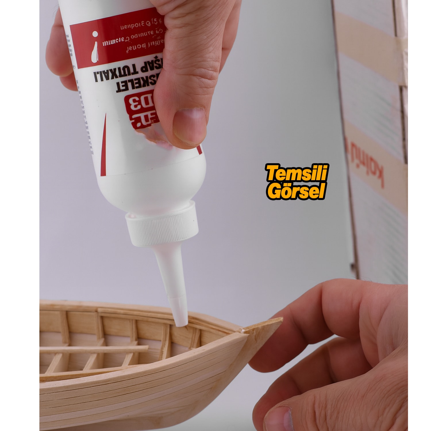 Hazır İskelet Ahşap Tutkalı 150 gram Şeffaf D3 Tahta Mdf Sunta Kumaş Kağıt DIY Uygulama Yapıştırıcı