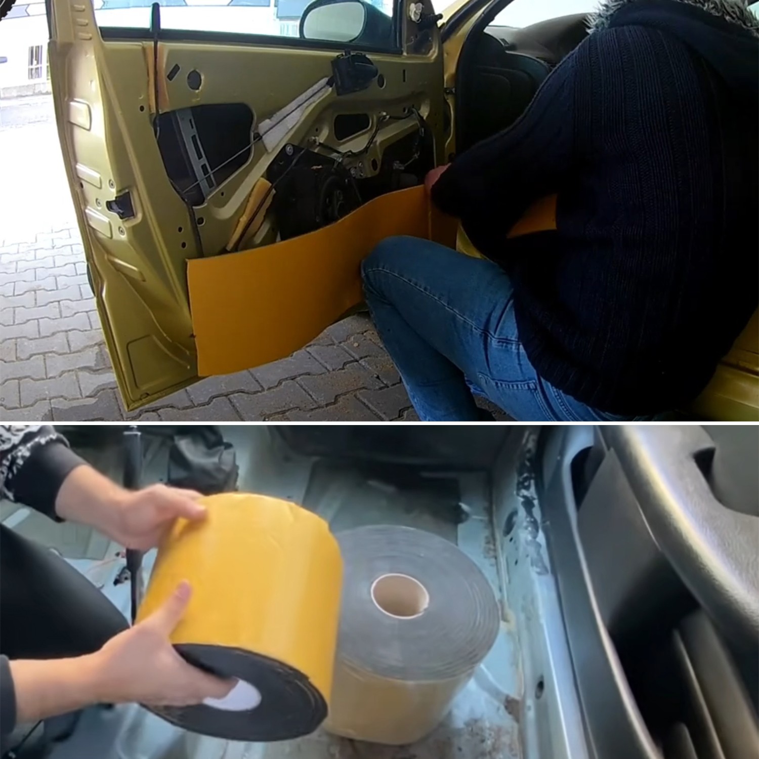 Yapışkan Araç Ses Isı Yalıtım İzolasyon Bant En:100 cm Kalınlık:10 mm Uzunluk:5 Metre Kauçuk Sünger