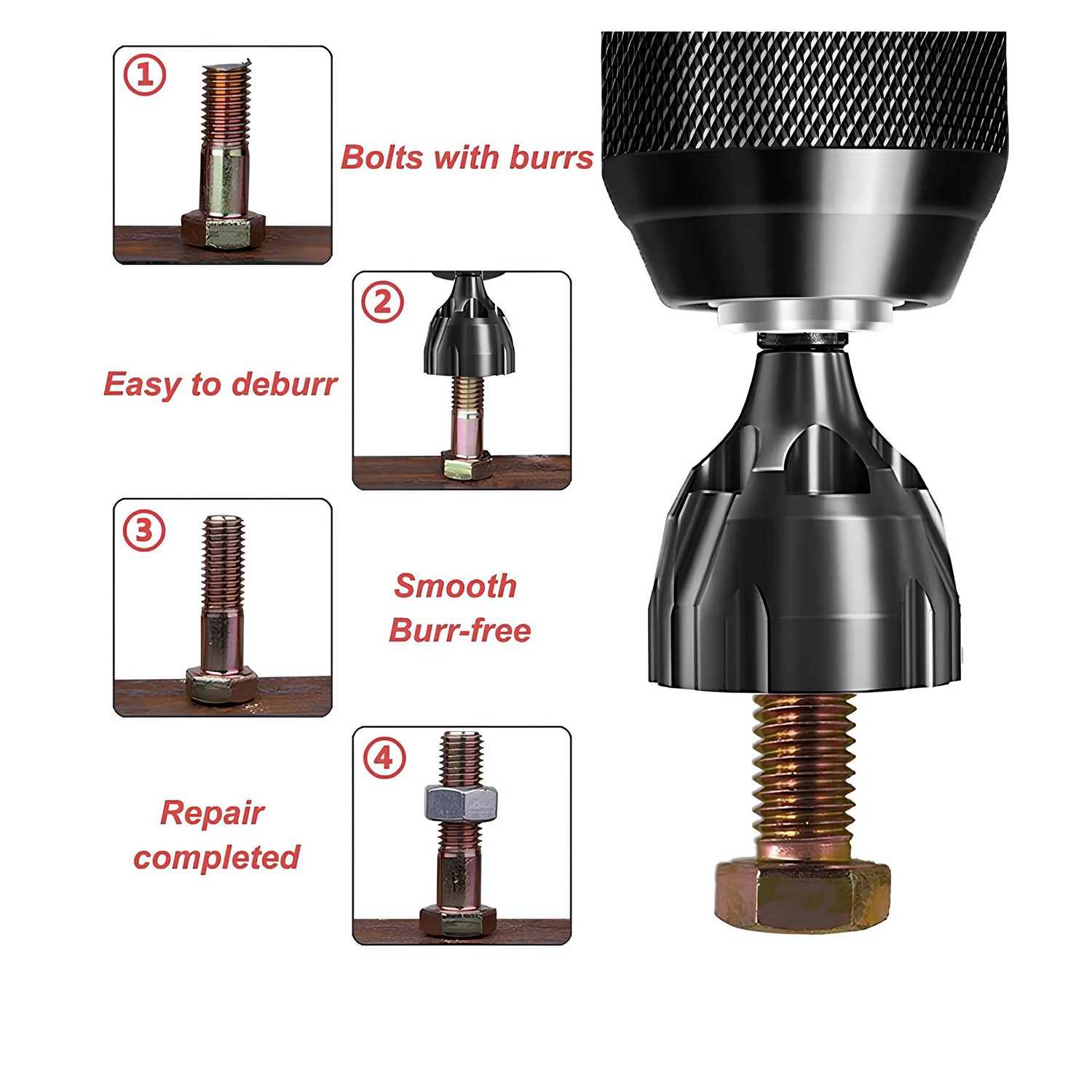 Çapak Alma Raspa Raspası Aparatı 3-20 mm Saplı Pah Giderici 1/4 Bits Uçlu Matkap Uyumlu  1 Adet