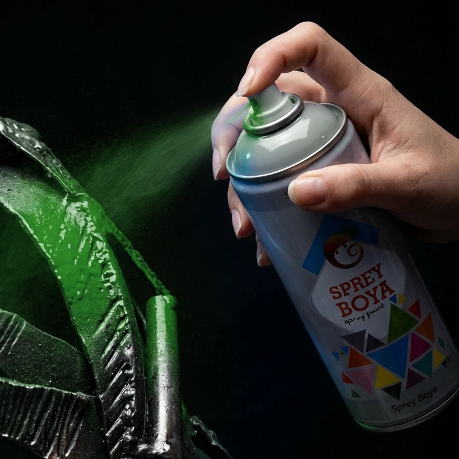 Yeşil Sprey Boya 400 ml – Metal Ahşap Plastik Beton Yüzeylere Uygun Hobi Dekoratif Amaçlı Sprey Boya