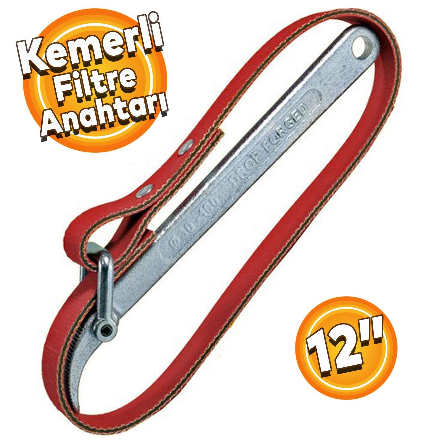 Rico 013-KK1118 Kayışlı Kemerli Filtre Anahtarı 12" Araba Mazot Yağ Filtre Sökme Sıkma