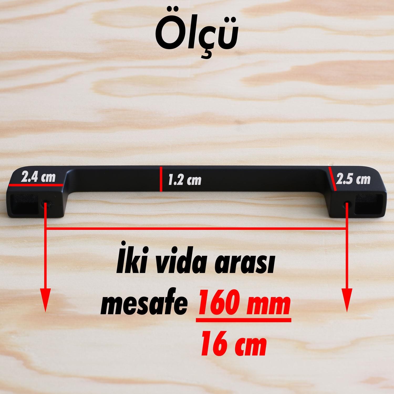 Arel Kulp Mobilya Mutfak Dolabı Çekmece Dolap Kulpları Kapak Kulpu Kulbu Siyah 160 mm Metal