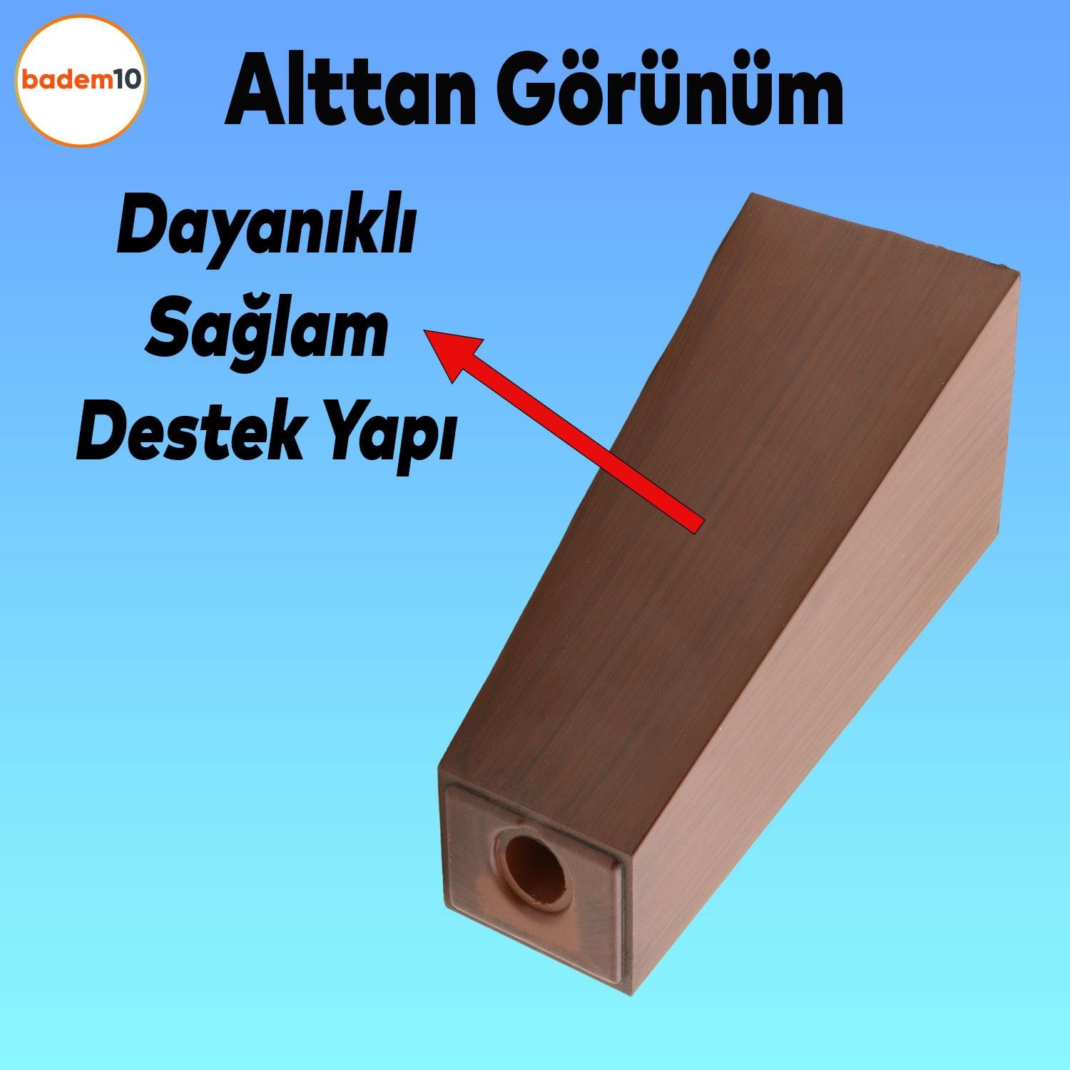 Linden Lüks Mobilya Kanepe Sehpa Tv Ünitesi Koltuk Ayağı 12 Cm Kahverengi Baza Ayakları