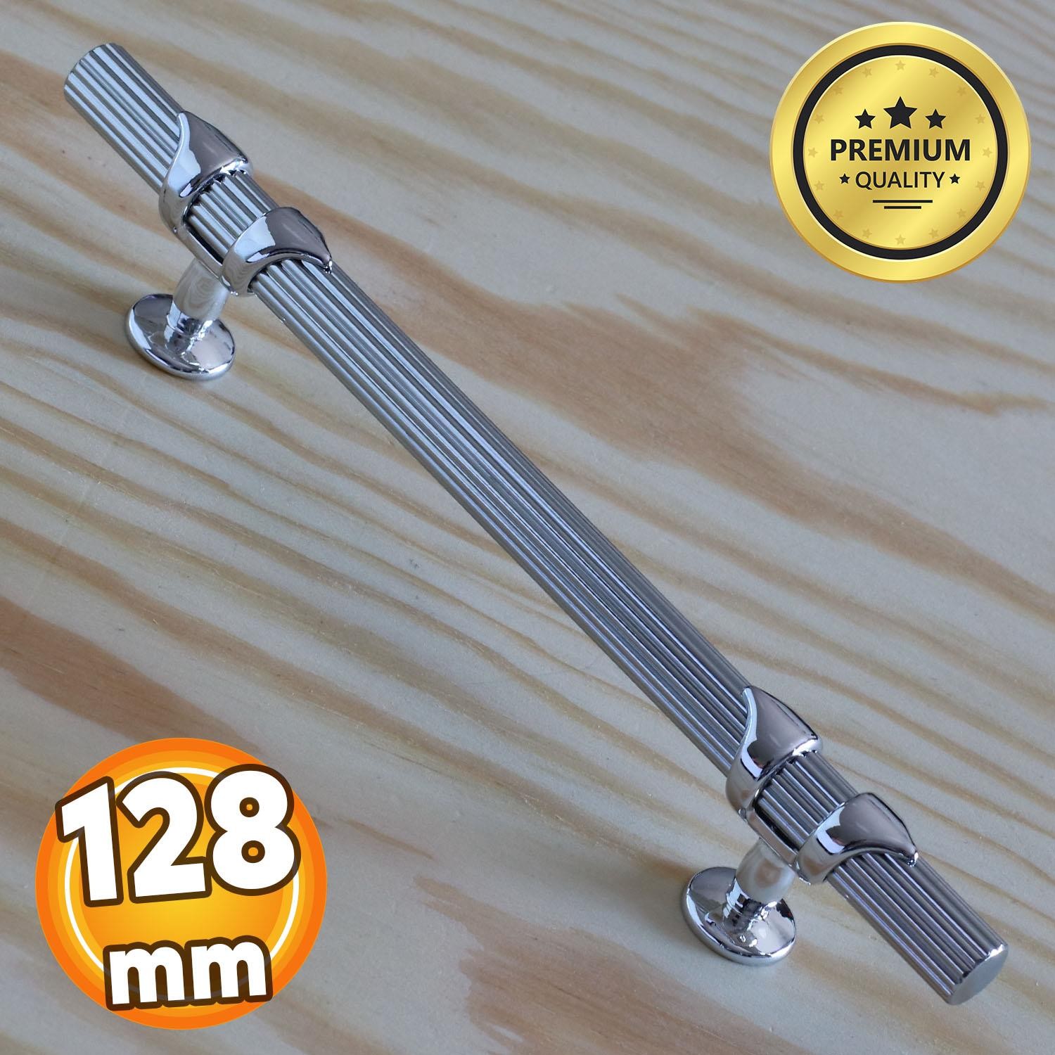 Emir Kulp Krom (128 MM - 12.8 CM) Metal Mobilya Mutfak Çekmece Dolap Dolabı Kulbu Kulpu Kulpları