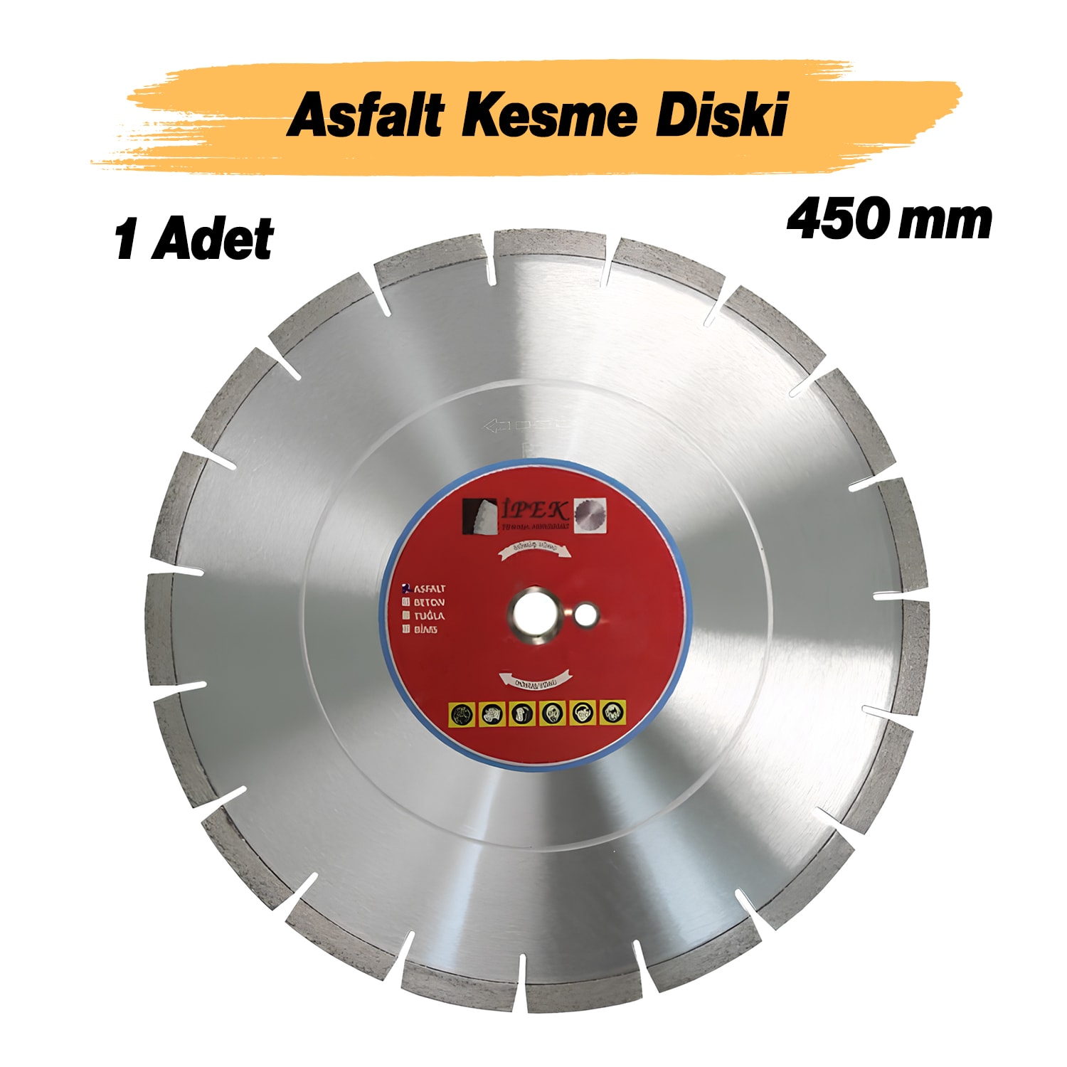 Asfalt Kesme Testeresi Elmas Testere Bıçağı Kesim Asfalt Beton 450 mm Zemin Kesme Testeresi Diski