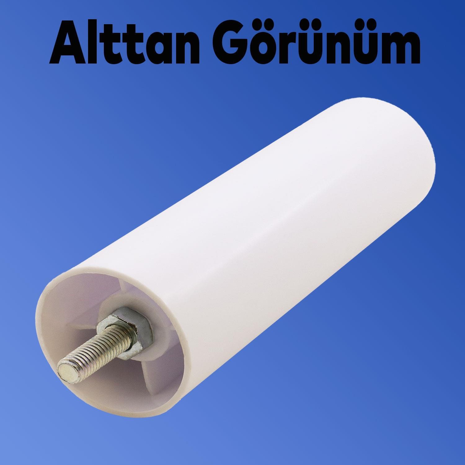 Mobilya Kanepe Koltuk Baza Yükseltme Yükseltici M8 Civatalı Incediş Destek Ayağı Ayakları Beyaz 12cm