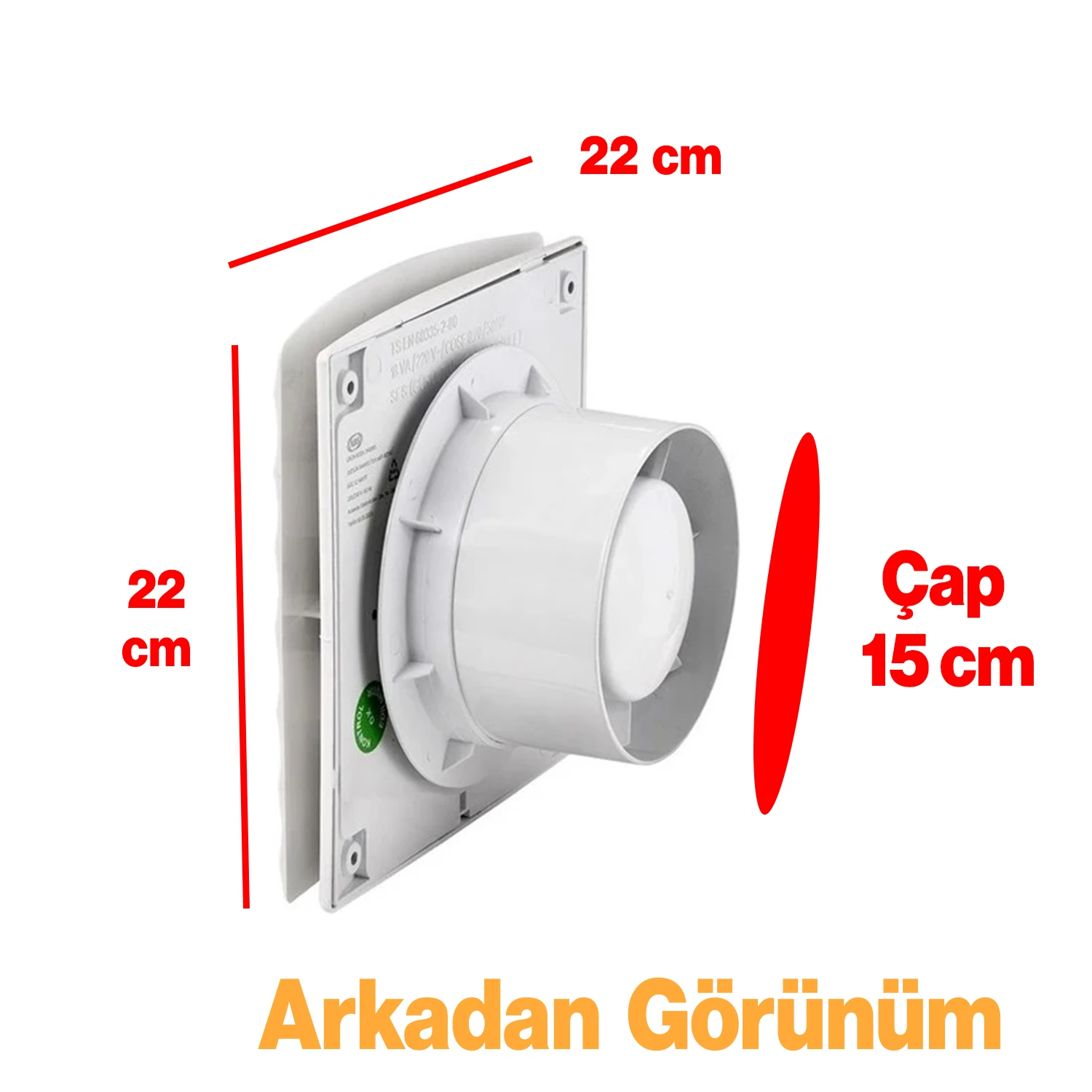 Süper Sessiz 12 W Kapaklı Düz Banyo WC Aspiratör Fanı 150 mm Duvar Tipi Tuvalet Hava Havalandırma