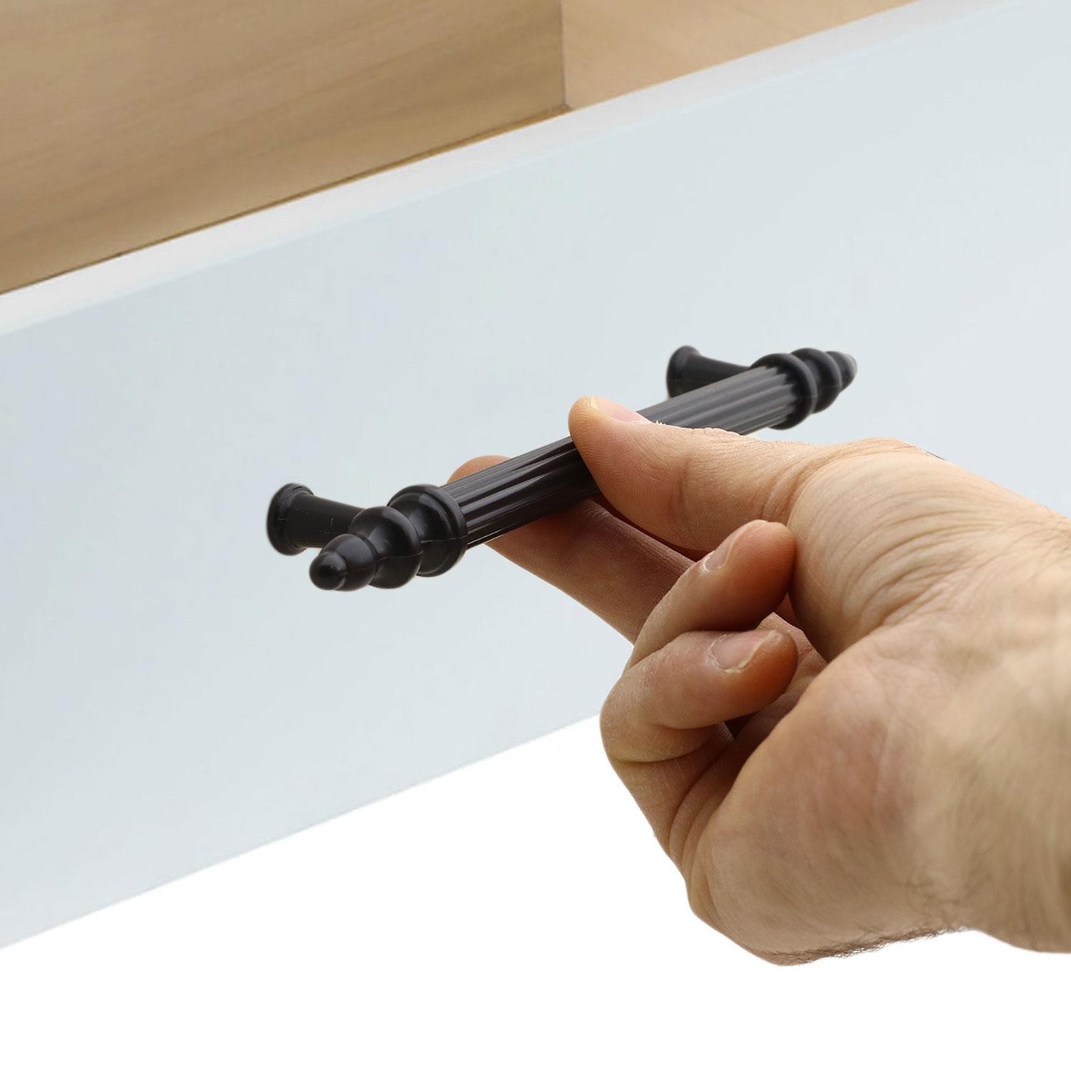 Polavit 128 Mm (SERT PLASTİK) Siyah Mobilya Çekmece Mutfak Dolap Dolabı Kulpu Kulbu Kulpları 5 Adet