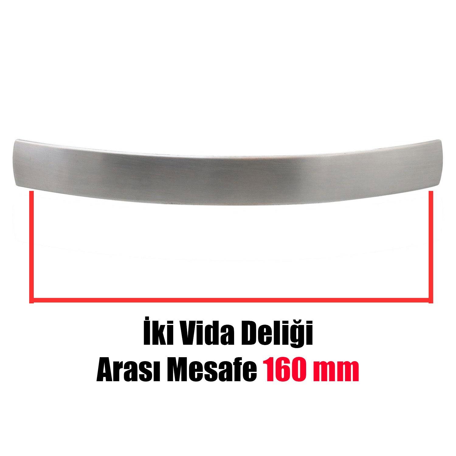 Yalı Mobilya Çekmece Mutfak Dolap Dolabı Kapak Kulpu Kulbu (160 MM-16.0 CM) Metal Kulpları Inox Renk