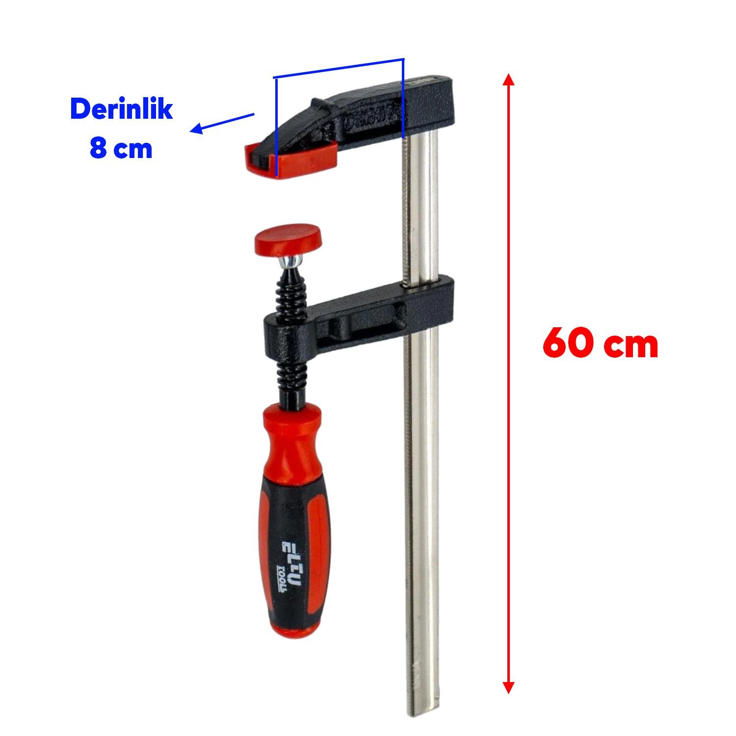 Sıkıştırma Mengene Metal Ağaç Marangoz Mengenesi Kelepçesi Ayarlanabilir Kıskaç İşkence 600 mm 8 cm