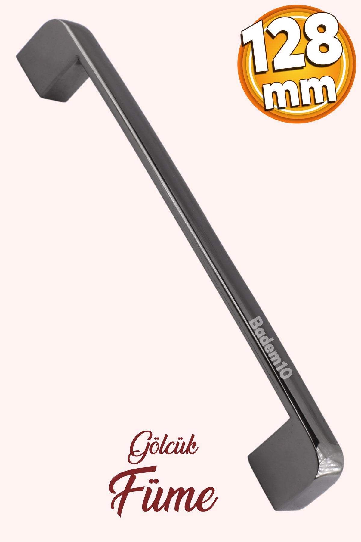 Gölcük Oval Mobilya Mutfak Dolap Çekmece Dolabı Kapak Metal Kulpu Kulbu Kulpları Füme 128 Mm-12.8 Cm