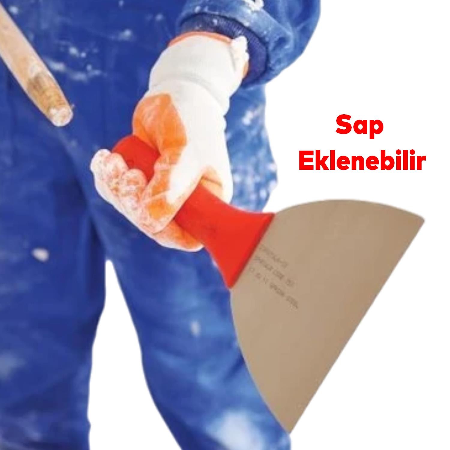 Plastik Saplı Metal Spatula Sıva Duvar Macun Boya Kazıma Ispatulası 18 cm Takılabilir Sap