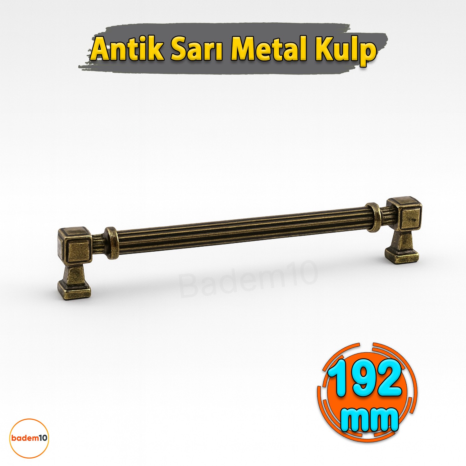 Talas 192 mm Çizgili Antik Sarı Metal Kulp Mobilya Çekmece Mutfak Dolabı Dolap Kulpları Kulb 19.2 cm