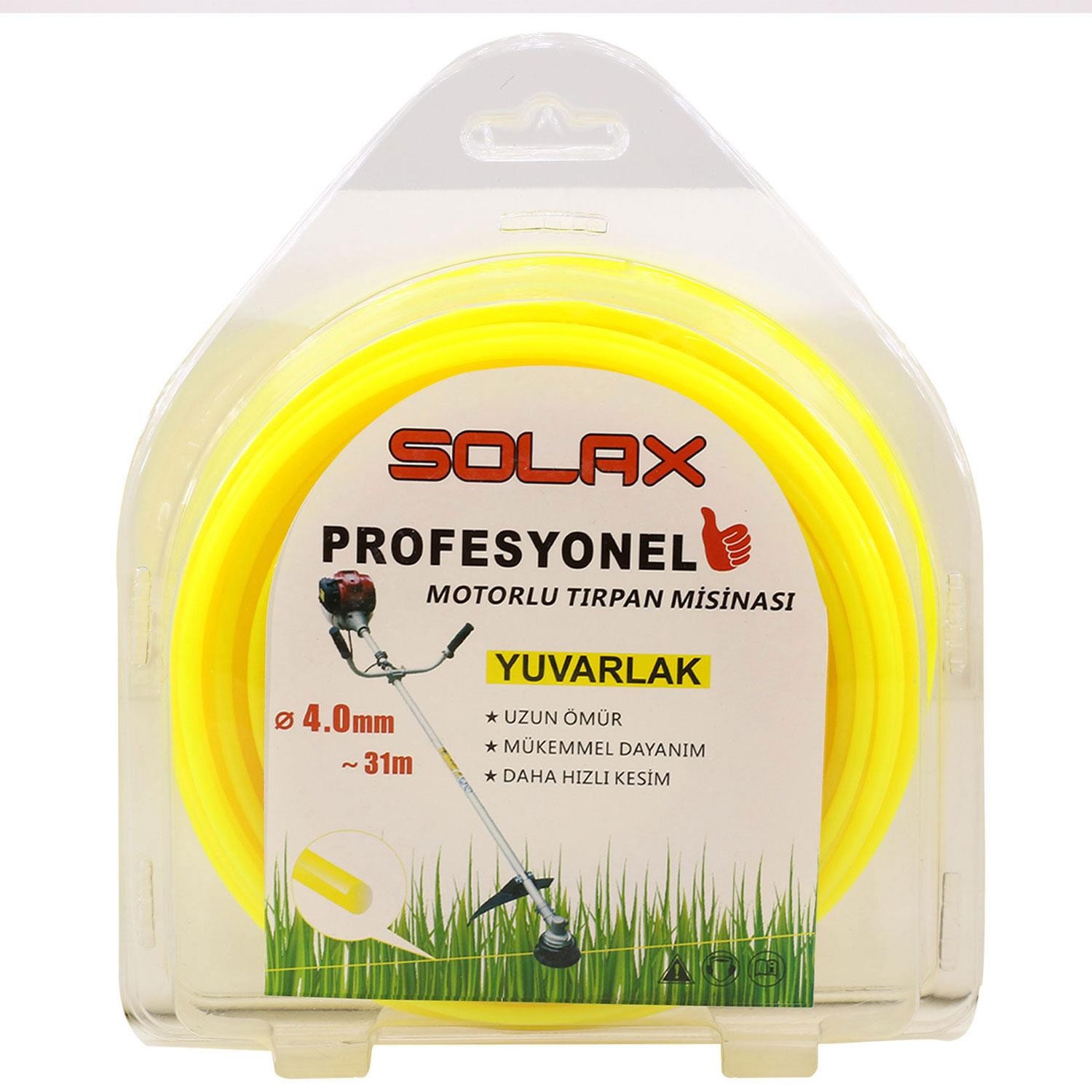 Solax Motorlu Tırpan Misina Yuvarlak 4 mm x 31 Metre Misinası