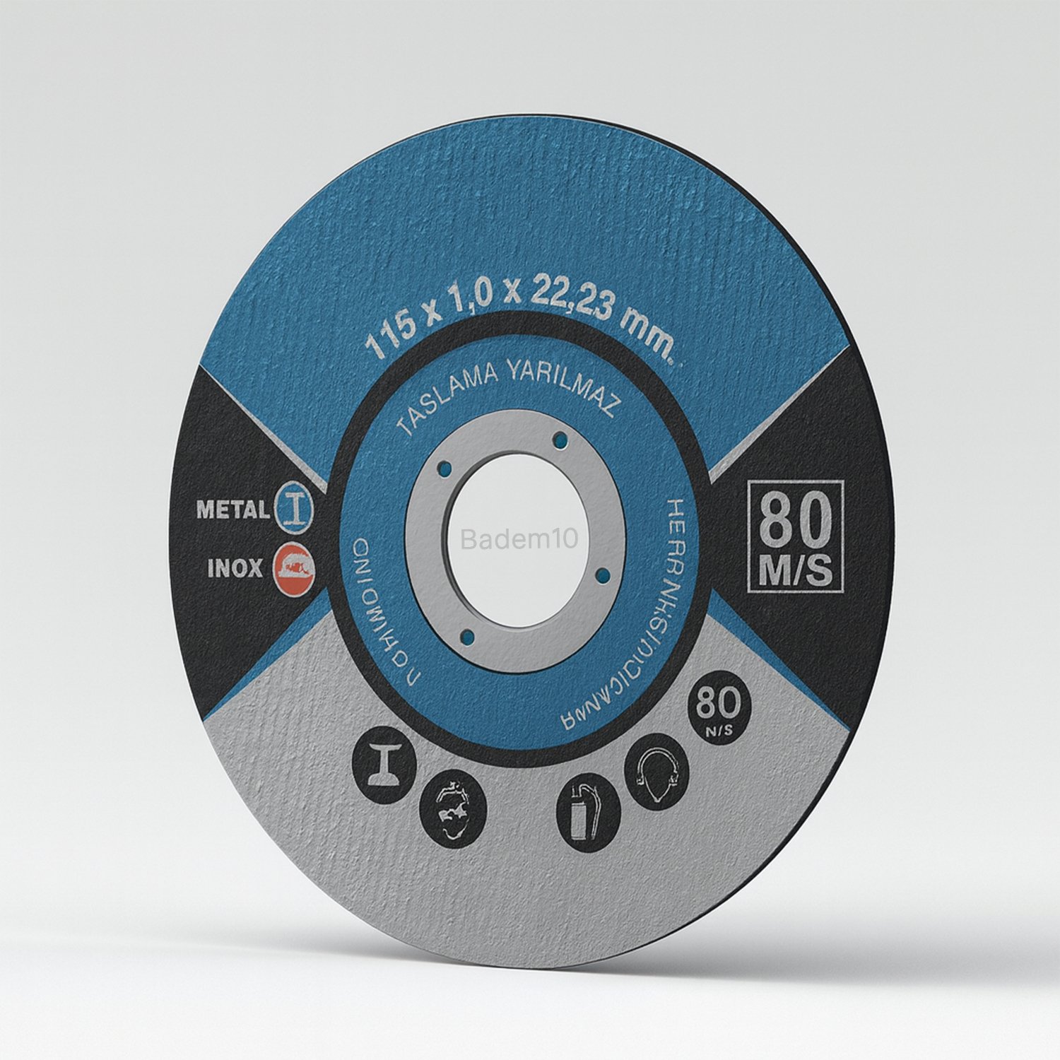 İnox Kesme Diski 115x1,0x22,23 Mm İnce Metal Kesici Taş Disk Spiral Demir Kesici Disk