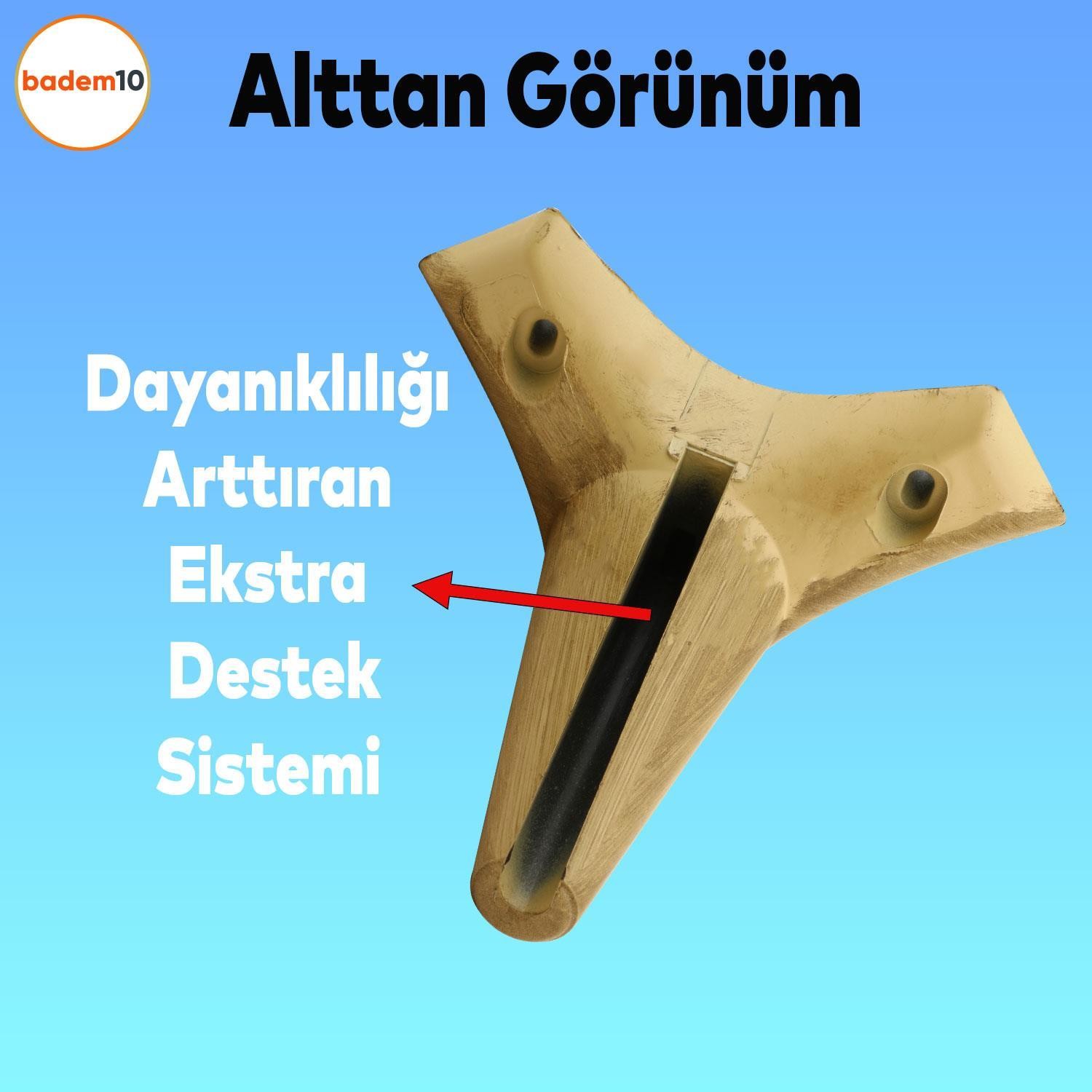 Aspen 12'li Set Mobilya Kanepe Koltuk Tv Ünitesi Ayağı Ayakları Destek 12 Cm Kahve Robot Süpürge