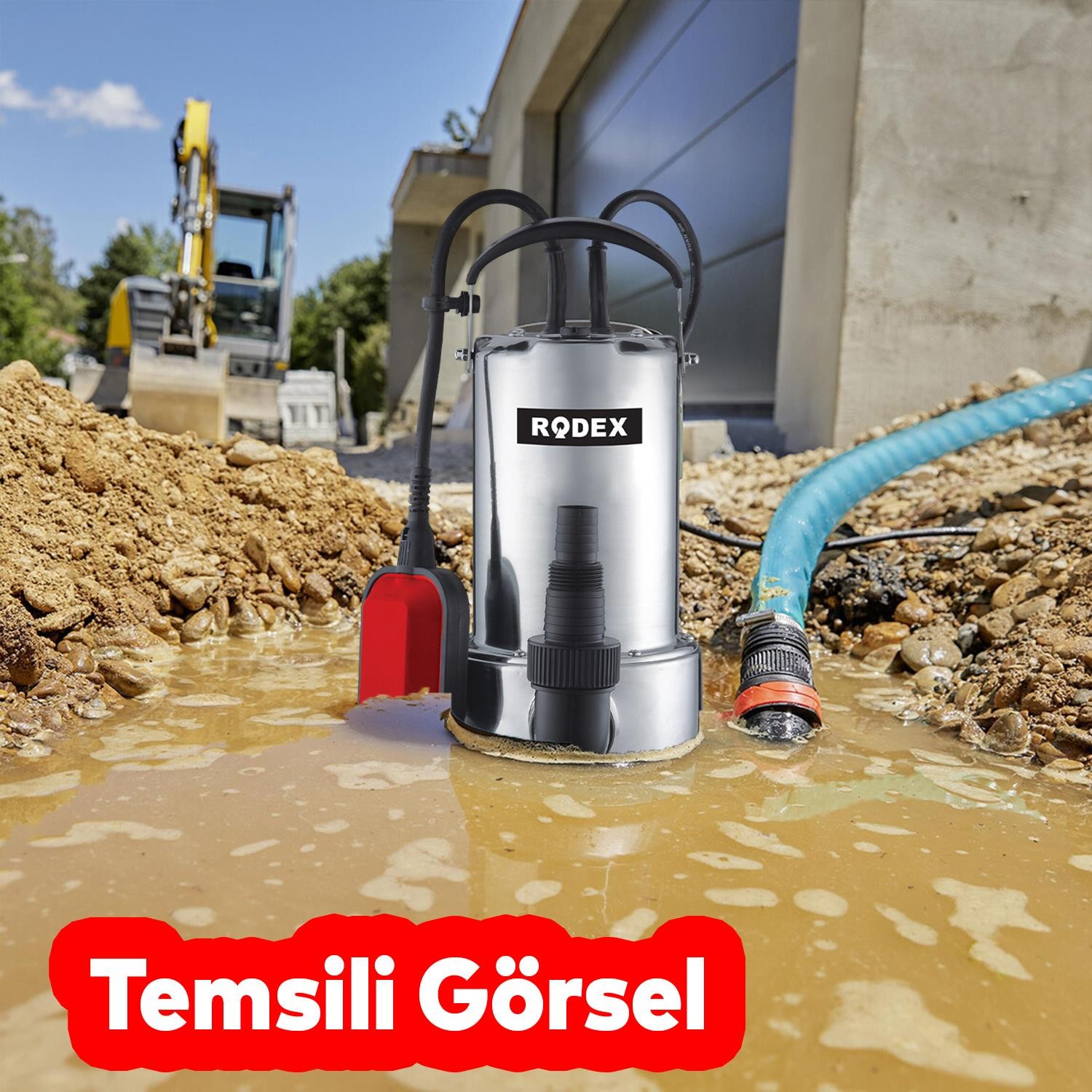 Temiz Kirli Su Pompası Alüminyum Gövdeli 1100 W Elektirikli Dalgıç Atık Logar Lağım Boşaltma Sulama