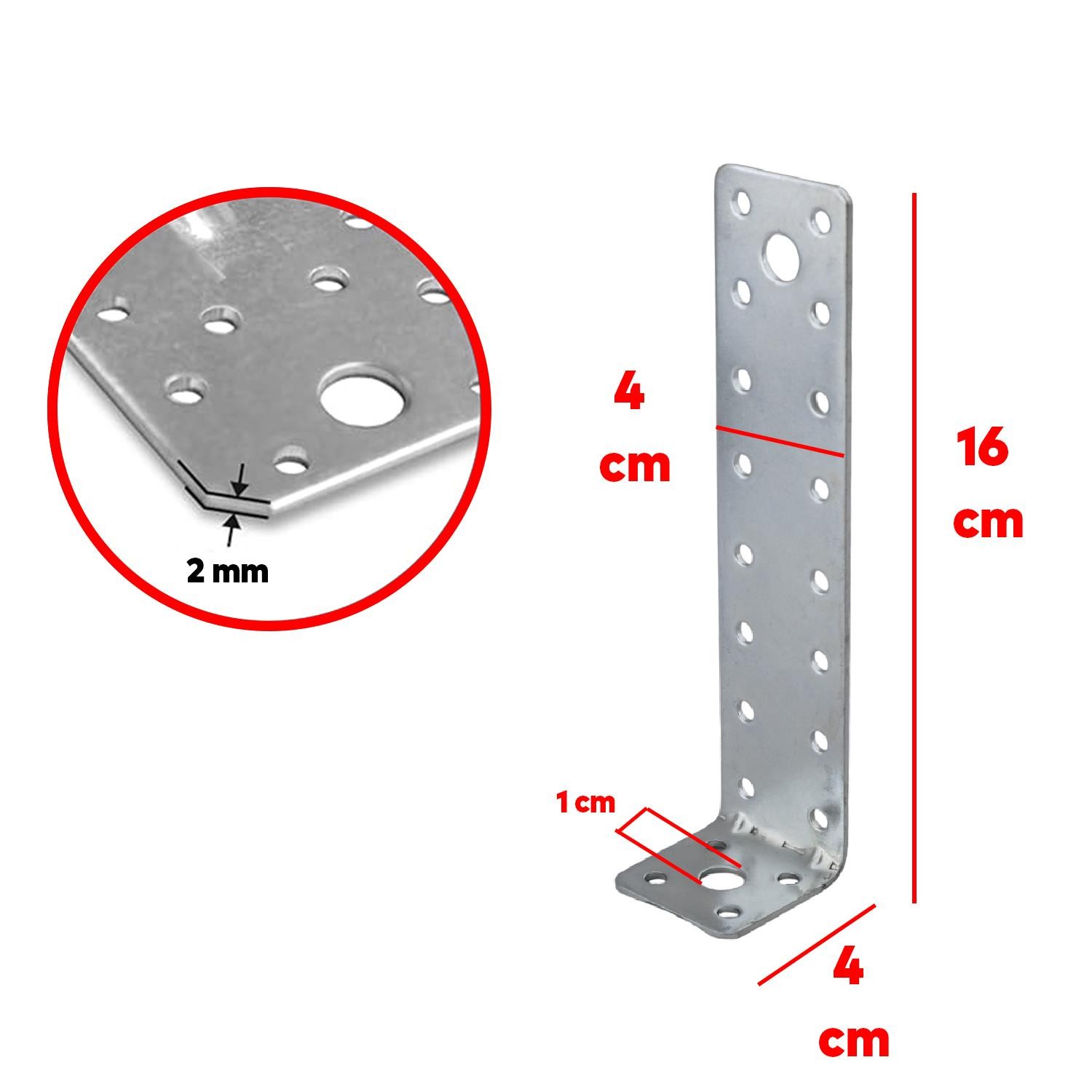 Mobilya Dolap Duvar Sabitleme 10 ADET Metal Köşebent 40x40x160 mm Bağlantı Aparatı L Demiri Gönye