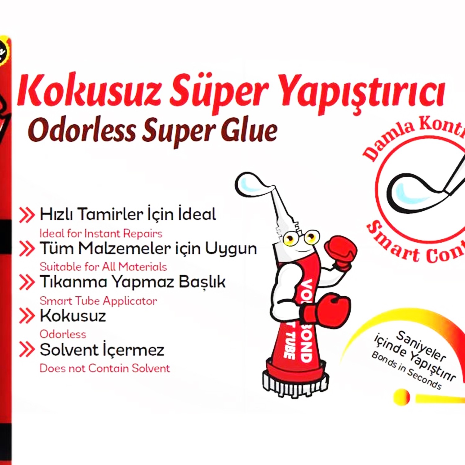 Kokusuz Süper Yapıştırıcı Çok Amaçlı Hızlı Kuruyan Şeffaf Renk Çabuk Donar Japon Yapıştırıcı 1 Adet