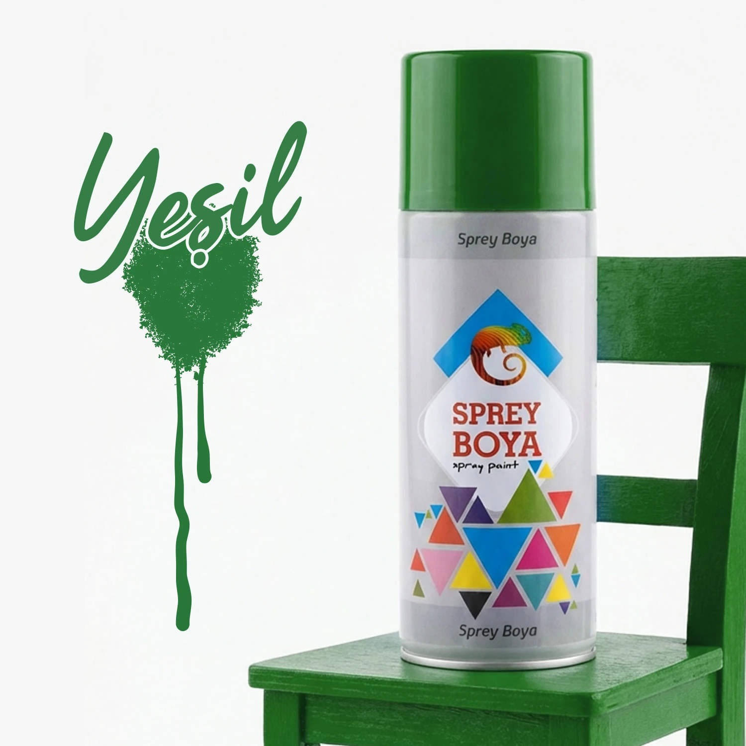 Yeşil Sprey Boya 400 ml – Metal Ahşap Plastik Beton Yüzeylere Uygun Hobi Dekoratif Amaçlı Sprey Boya