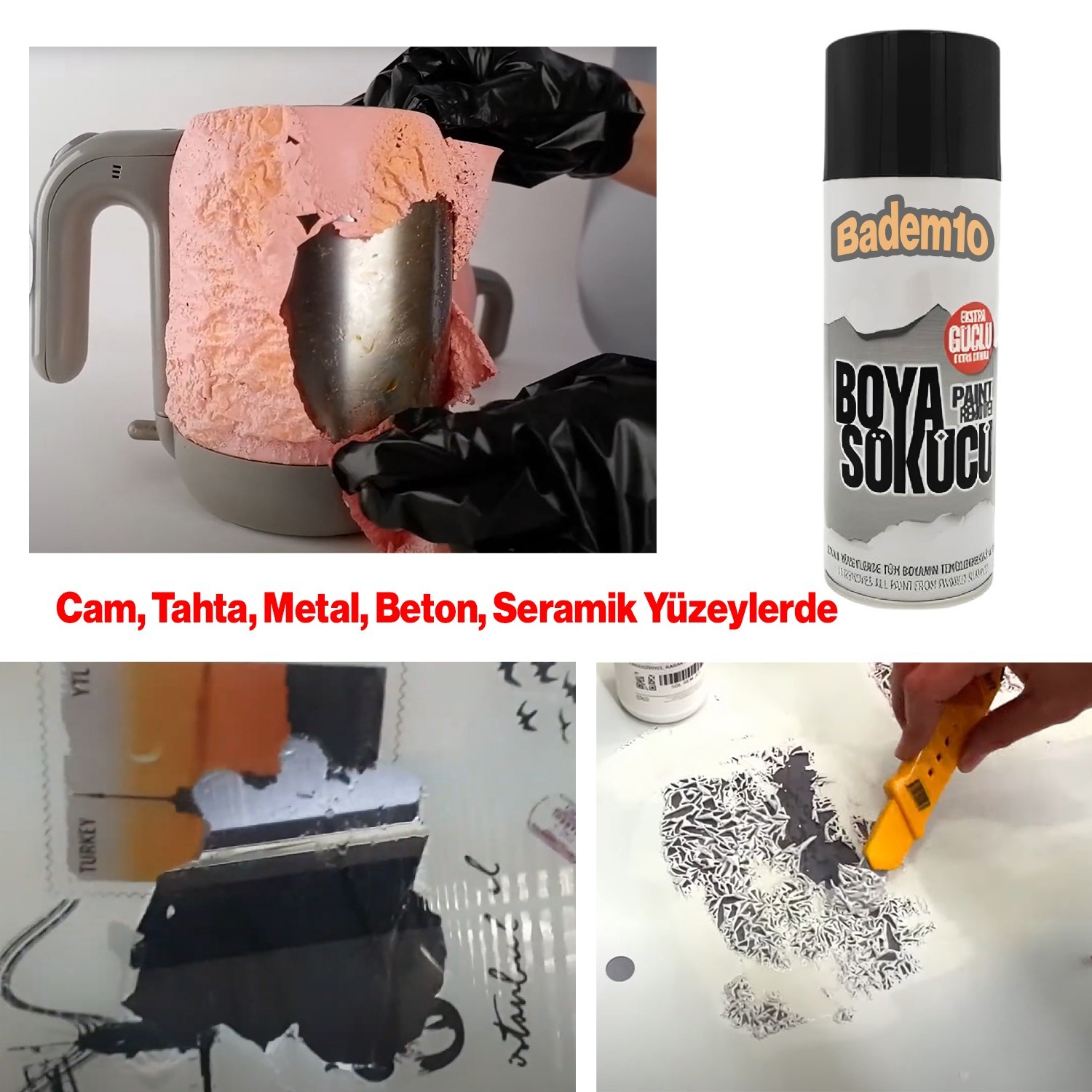 Extra Güçlü Boya Cila Sökücü Temizleyici Kaldırıcı Sprey 400 ml Tahta Metal Cam Seramik Beton Yüzey